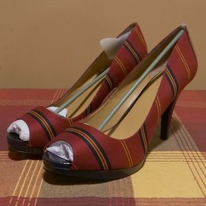 Nine West Red Open Toe 4" Heels Size 12 M